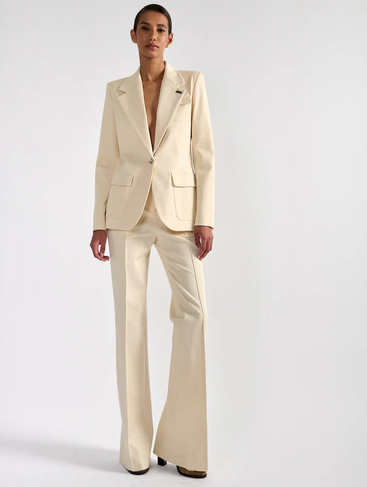 Veste 3 poches en gabardine de coton stretch sable