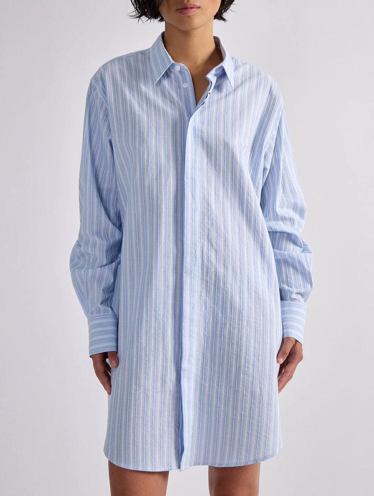 Robe chemise à rayures oxford façonnée