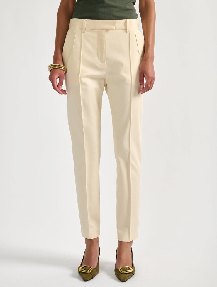 Pantalon roxy en gabardine de coton stretch sable