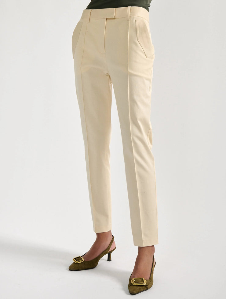 Pantalon roxy en gabardine de coton stretch sable
