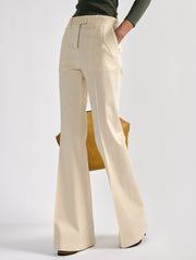 Pantalon bootleg en gabardine de coton sabe