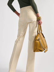 Pantalon bootleg en gabardine de coton sabe