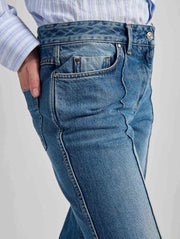 Jean flare en denim bleu