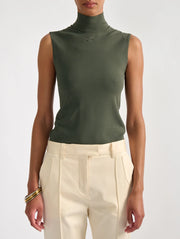 Pull sans manches en maille seconde peau