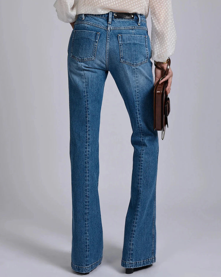 Jean bootleg en denim bleu