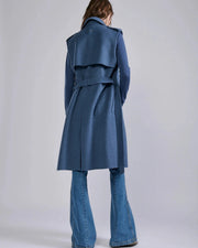 Trench sans manches en double face bleu