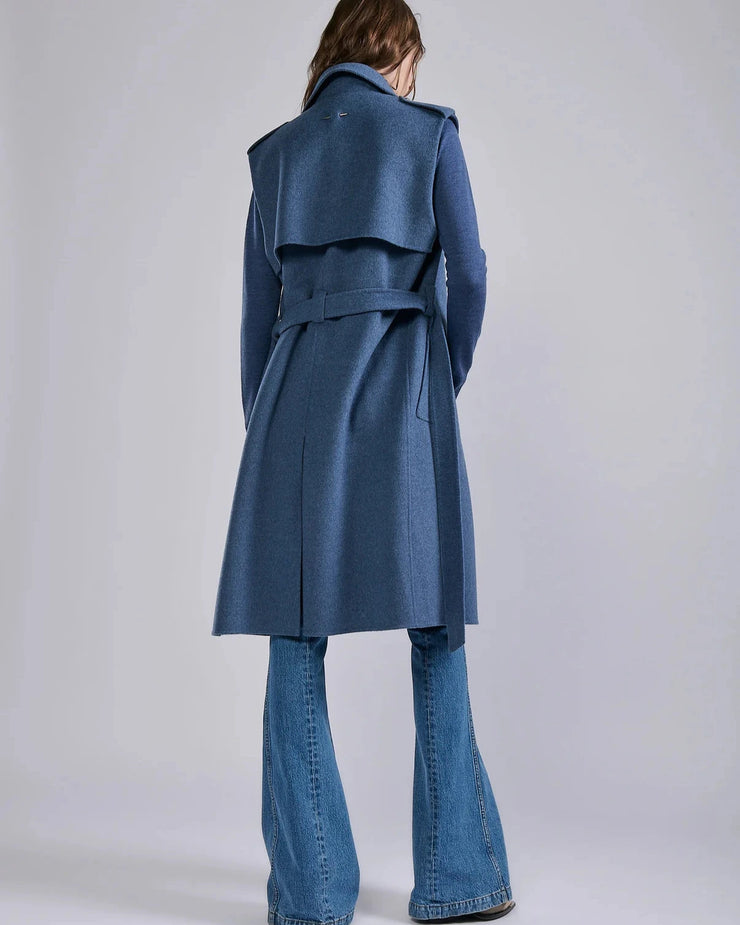 Trench sans manches en double face bleu