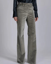 Pantalon flare en velours gris