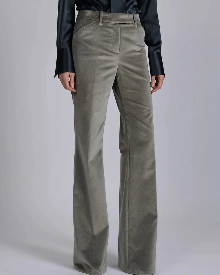 Pantalon flare en velours gris