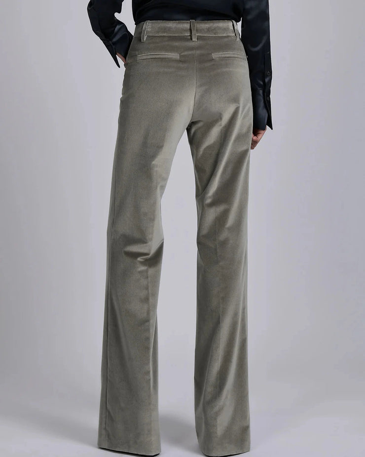Pantalon flare en velours gris