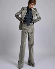 Pantalon flare en velours gris