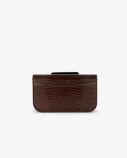 Petit Sac "Like Me" en cuir stampé lézard marron