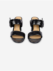 Sandales en cuir vernis navy