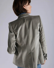 Veste cintrée en velours gris