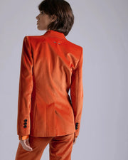 Veste cintrée en velours orange