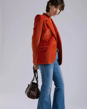 Veste cintrée en velours orange